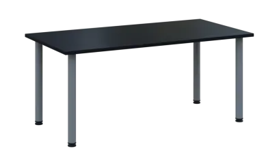 CRTR 160 jídelní stůl, kovová podnož stříbrná, deska 25 mm, 1600x800 mm, černá